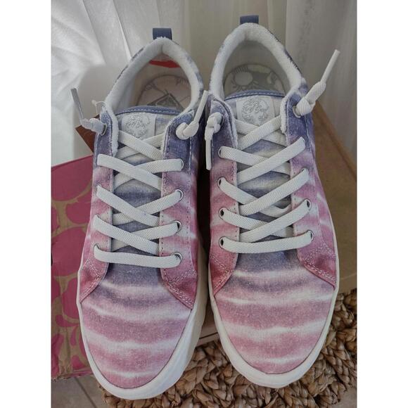Roxy Womens Sheilahh Blue Pink Dew Shoes Platform Sneakers Size 10 - Picture 2 of 5